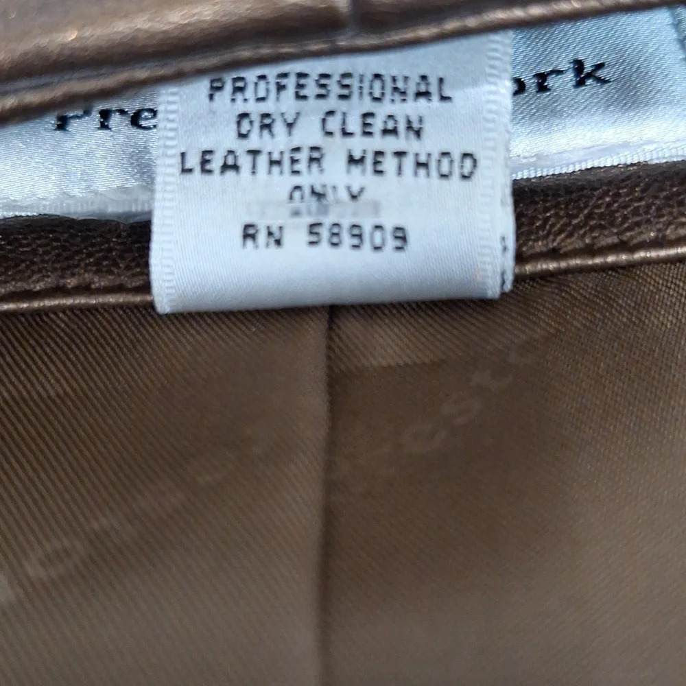 Preston & York Preppy Genuine Lamb Skin Minimalist Front Zip Biker Jacket M - Picture 8 of 8